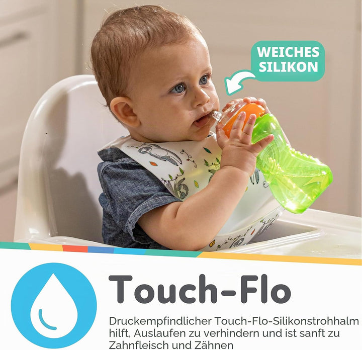 Nuby Trinkbecher für Mädchen, mit flexiblem Strohhalm, 284 ml, 3 Stück, Girls