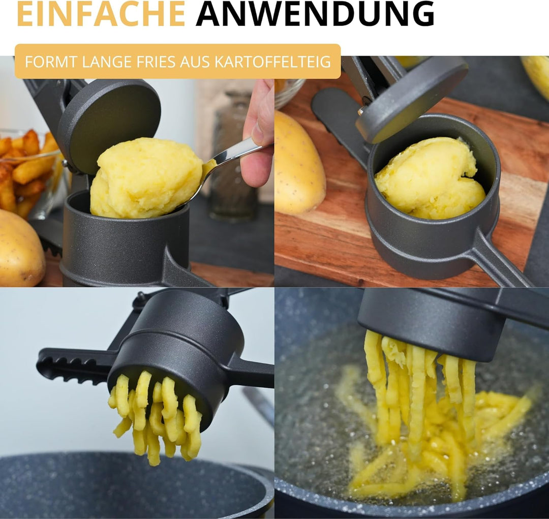 Westmark Pommespresse Black Edition – Churropresse, Kartoffelpresse mit Griffiger Spezialbeschichtun
