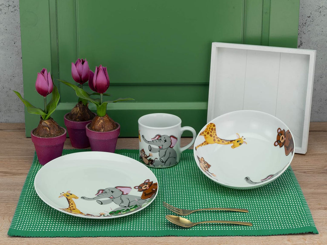 CreaTable, 22897, Serie ZOO, Geschirrset, Kinderservice 3 teilig Mehrfarbig