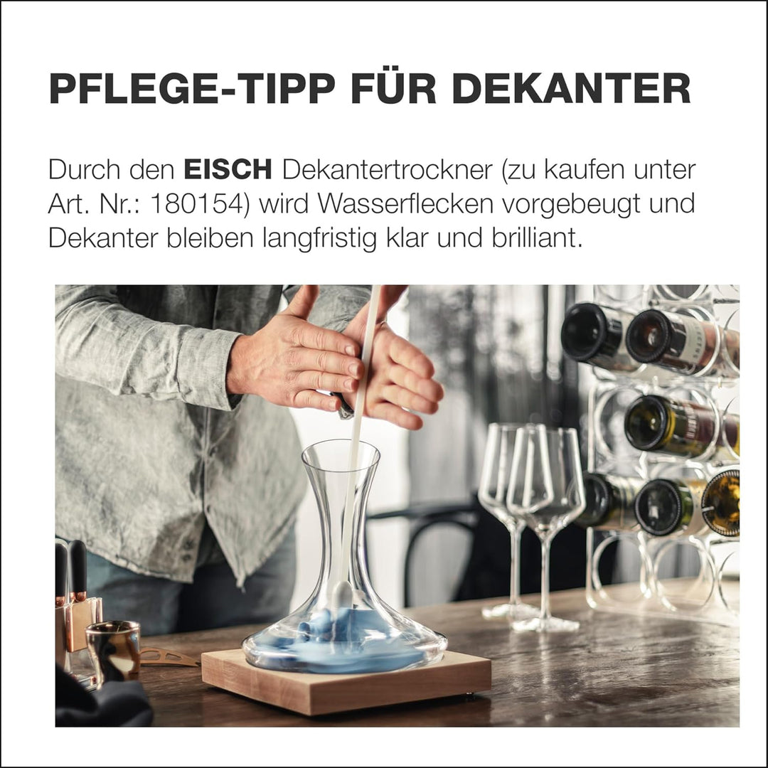 EISCH Wein Dekanter Set Together 0,75 l (4-tlg), handgefertigter Dekanter mit No Drop Effekt aus Kri