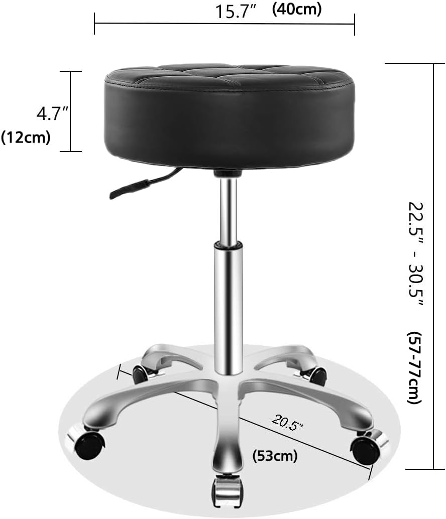 Ainilaily Rollhocker HöHenverstellbar 12cm Polsterung Hocker Mit Rollen Werkstatthocker SitzhöHe BüR