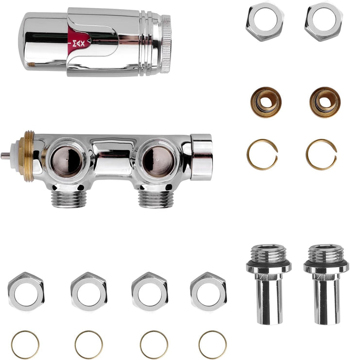 S SIENOC H-Ventil Anschlussgarnitur Mittelanschluss/Radiator Valves Thermostat Für Badheizkörper Mit