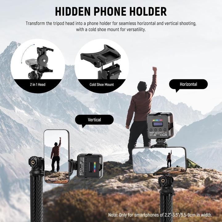 NEEWER Stativ Flexibel Fernbedienung Mini Kamera Handystativ mit Handy Halterung, Action Kamera Adap