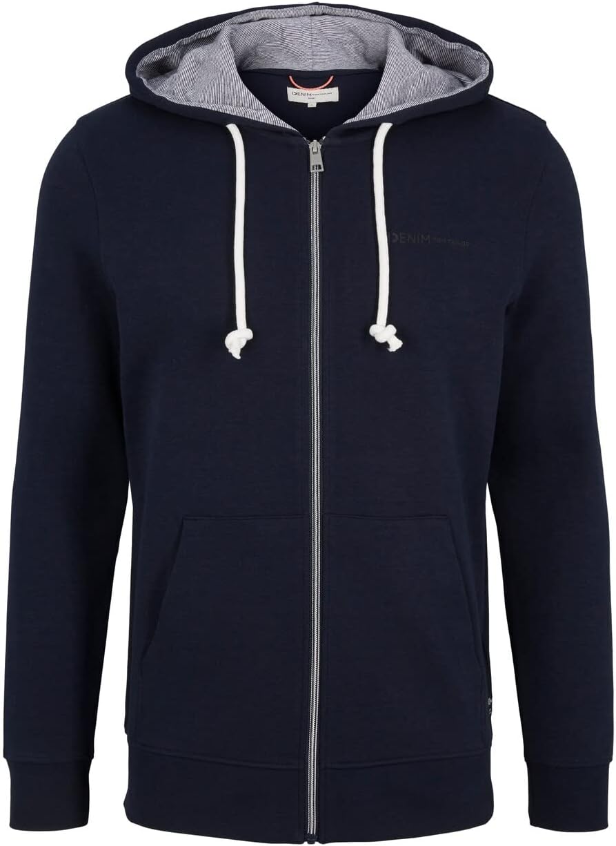 TOM TAILOR Denim Herren Basic Sweatshirtjacke L 10668 - Sky Captain Blue, L 10668 - Sky Captain Blue