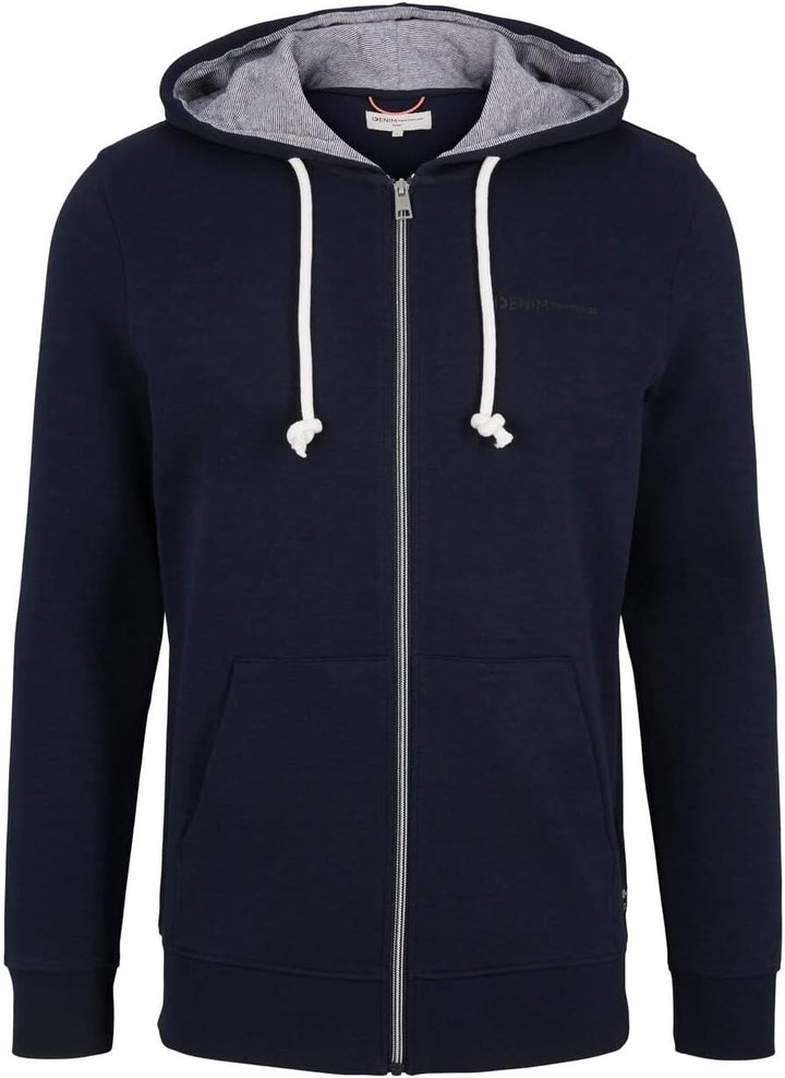 TOM TAILOR Denim Herren Basic Sweatshirtjacke L 10668 - Sky Captain Blue, L 10668 - Sky Captain Blue