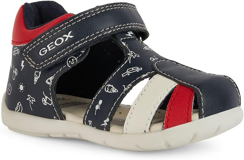 Geox Baby-Jungen B Elthan Boy C Erste Schritte 18 EU Navy Red, 18 EU Navy Red