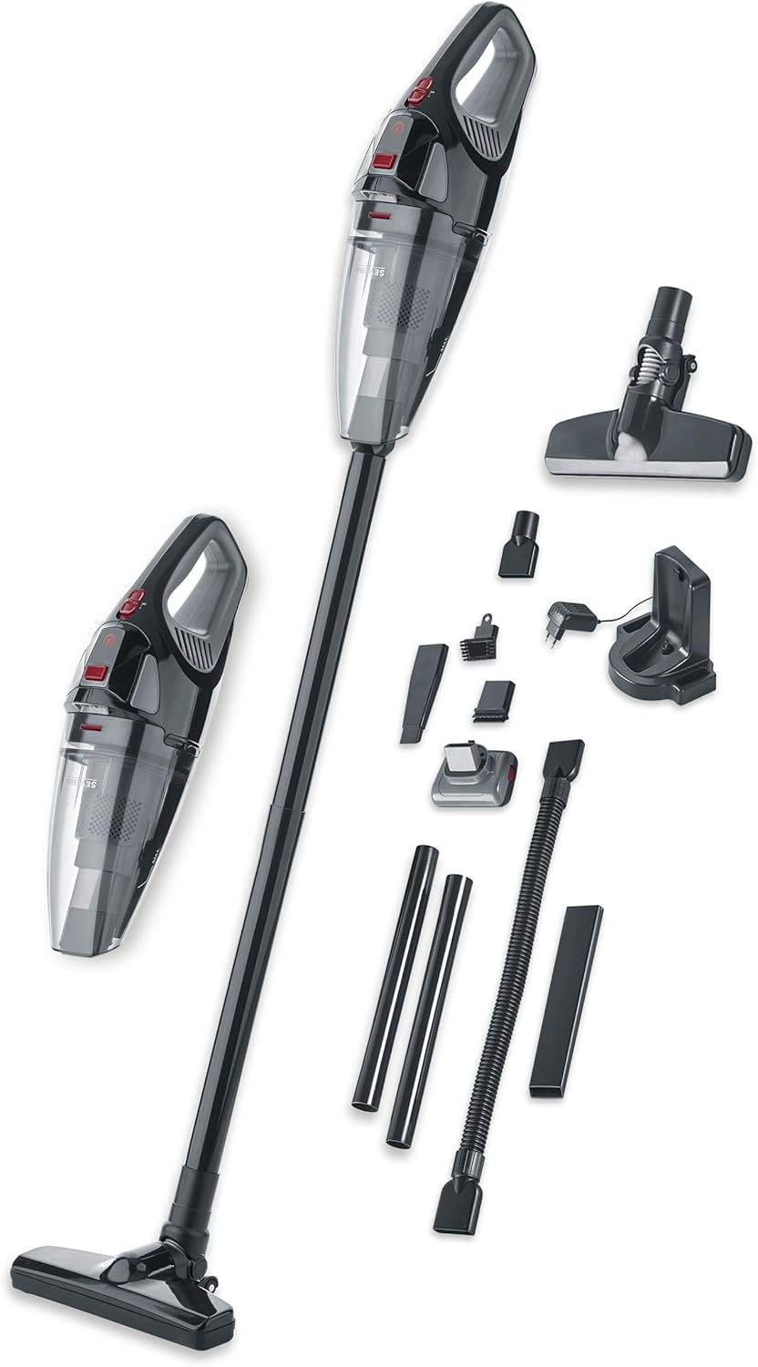 SEVERIN Akku Handstaubsauger kabellos, 18,5 V, 50 Min Laufzeit, Nass- und Trockensauger mit LED-Akku