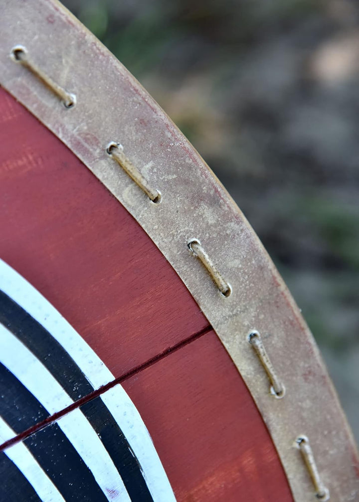 Battle-Merchant | Rundschild mit Hugin & Munin Motiv | handbemalter Wikingerschild aus Holz | 80cm (