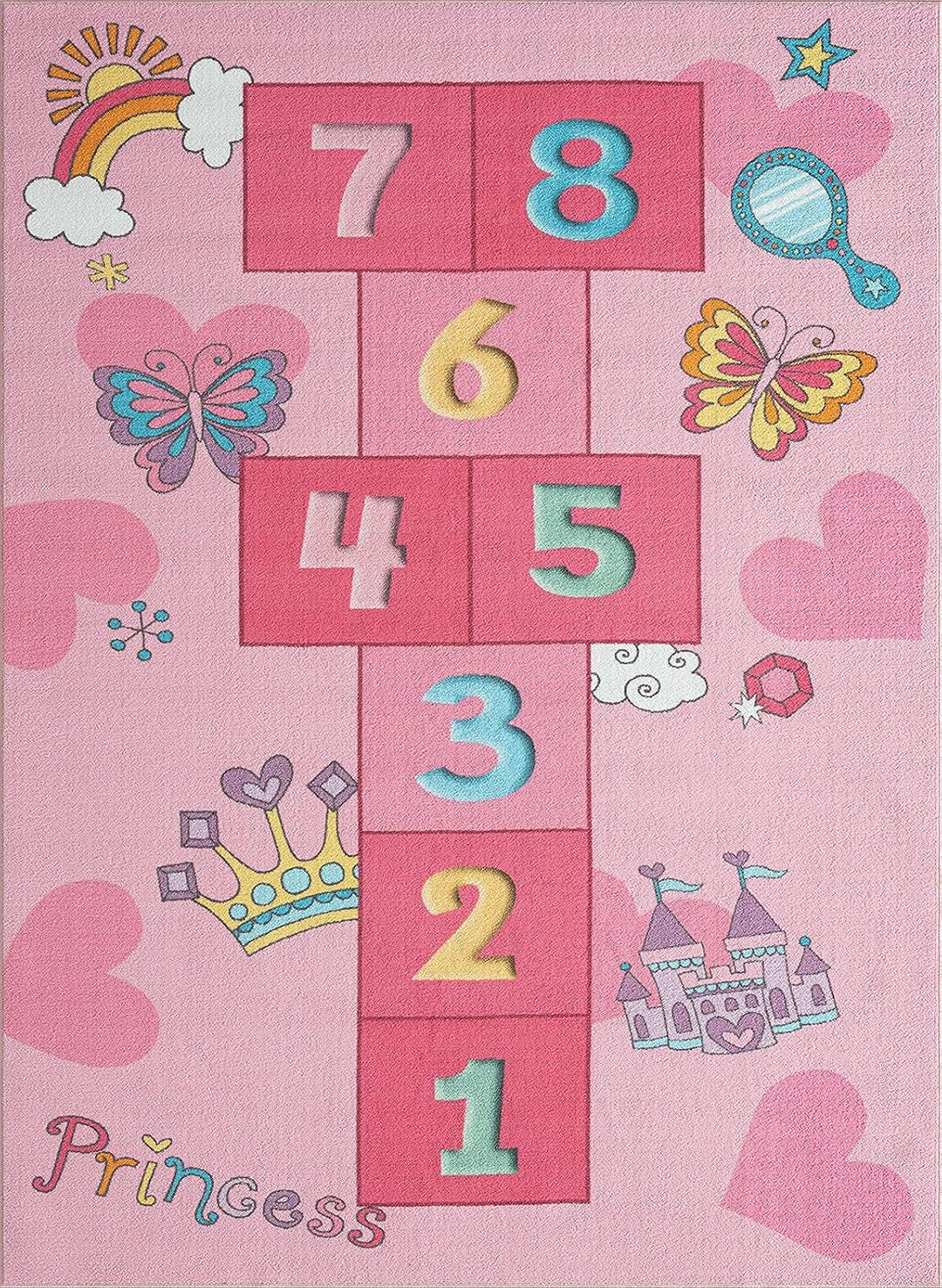 the carpet Happy Life – Kinderteppich Spielteppich Zahlenteppich &amp; Hüpfteppich mit Zahlenmotiv, ruts