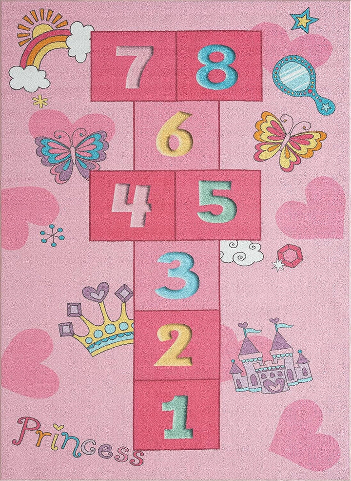 the carpet Happy Life – Kinderteppich Spielteppich Zahlenteppich &amp; Hüpfteppich mit Zahlenmotiv, ruts