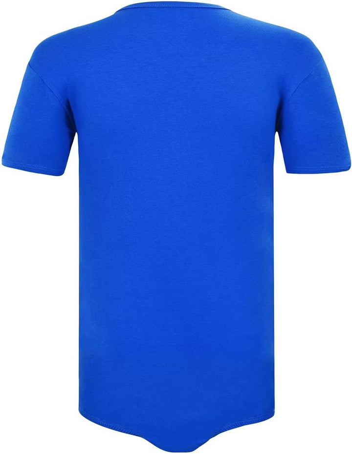 Landofgenie Männer Kurzarm Strampler Pyjama Bodysuit One Piece Strampler Blau XS, Blau XS