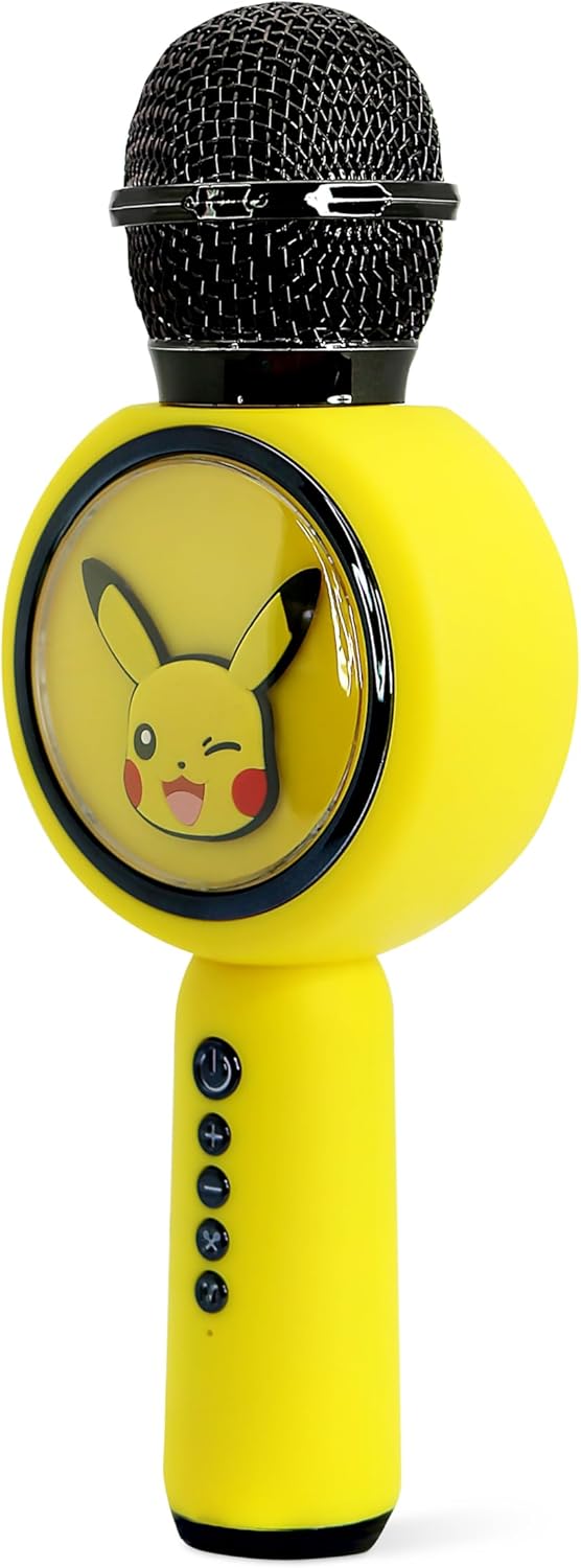 OTL Technologies Pokémon Pikachu Karaoke-Mikrofon mit kabellosem Lautsprecher und LED-Leuchten