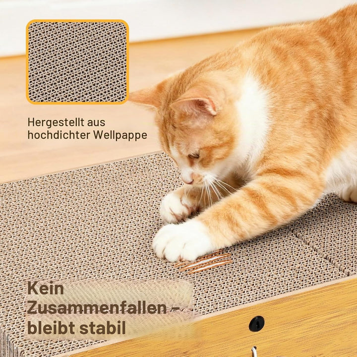 Gimars 100x30x30 cm Kratzbrett Katzen mit Spielball,Tunnel, Kratzpappe für Katzen gross XXL Katzenha