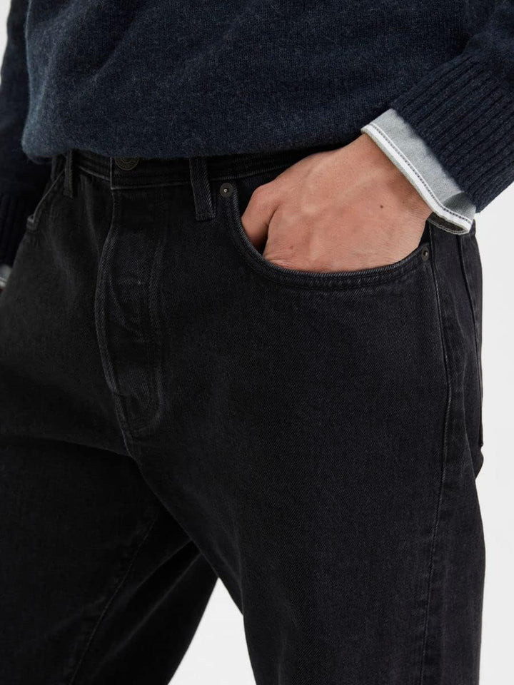 Selected Homme Male Loose Fit Jeans 220 38 Schwarzer Jeansstoff, 38 Schwarzer Jeansstoff
