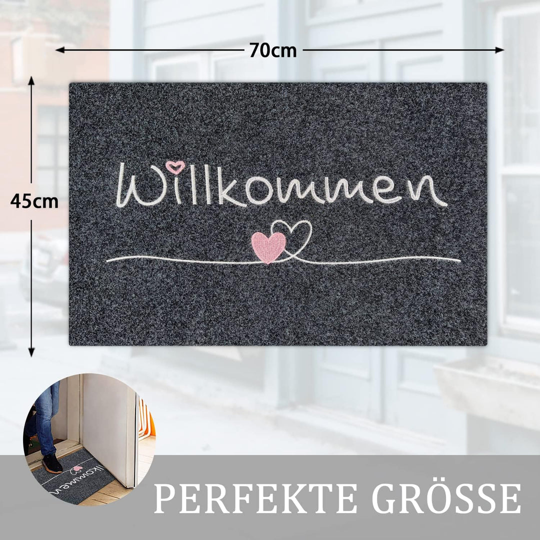 AAZZKANG Fussmatte Willkommen Anti-rutsch Aussen Innen Türmatte mit Gummi zurück Ultra absorbieren S