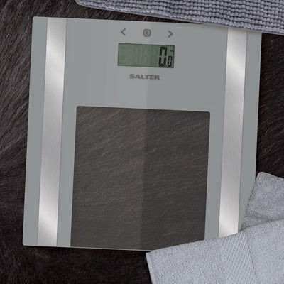 Salter 9158 SV3R Ultradünne Körperanalysewaage aus Glas, max 180kg, personenwaage digital misst Gewi