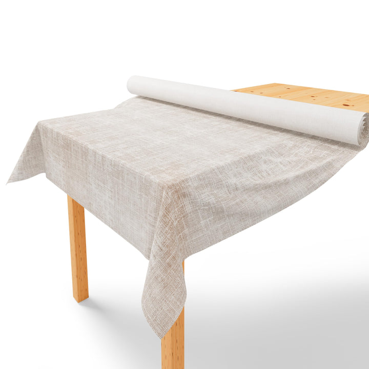 LILENO HOME Tischdeckenrolle 1,10 x 25 m - Tischdecke Mélange Taupe aus Vlies - Stoffähnlich, abwasc