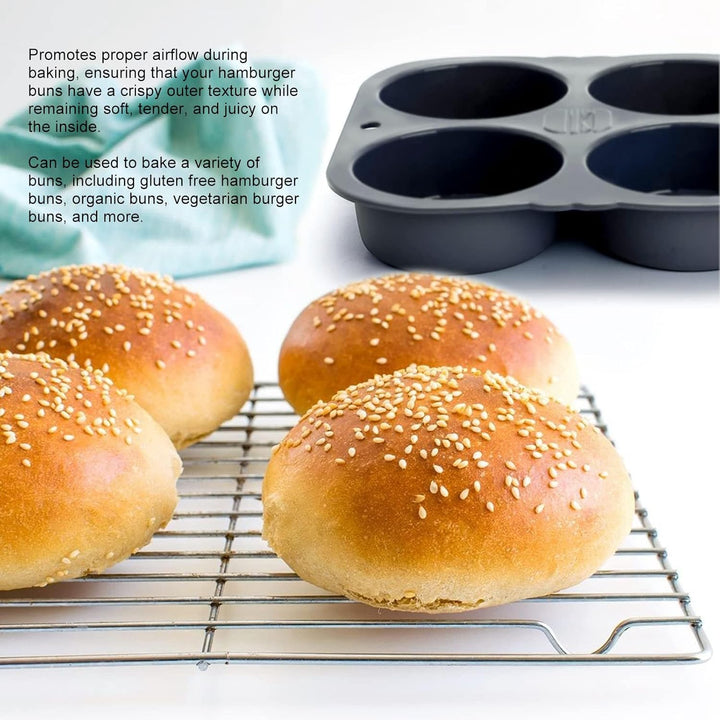 Hamburger-Brötchenform, 6 Mulden, Hohles Design, Backform, Flexibel und Faltbar, Hamburger-Brötchenf