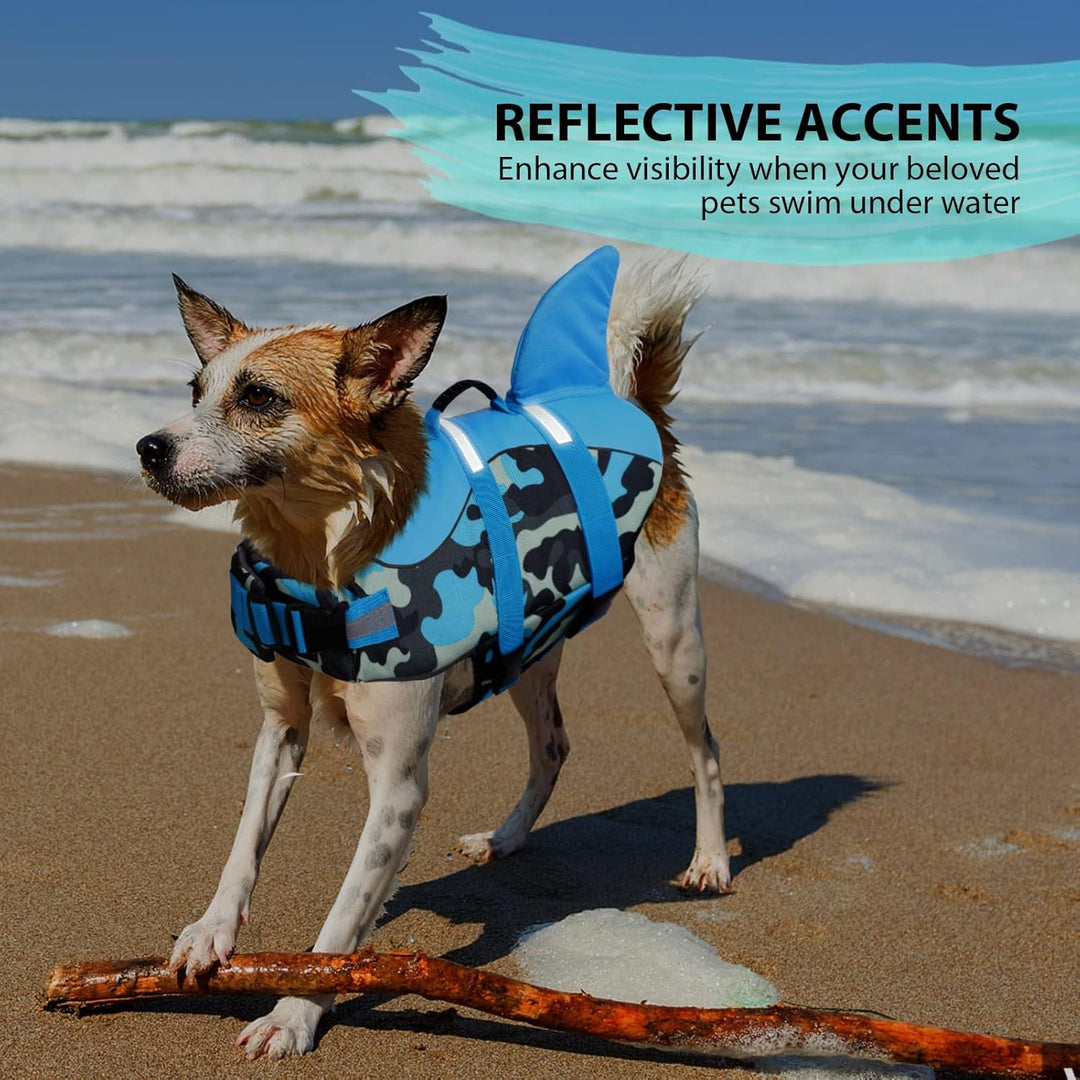 CITÉTOILE Schwimmweste Hunde Hai, Leicht und Sicher für Wassersport, hundeschwimmweste mit Griff und