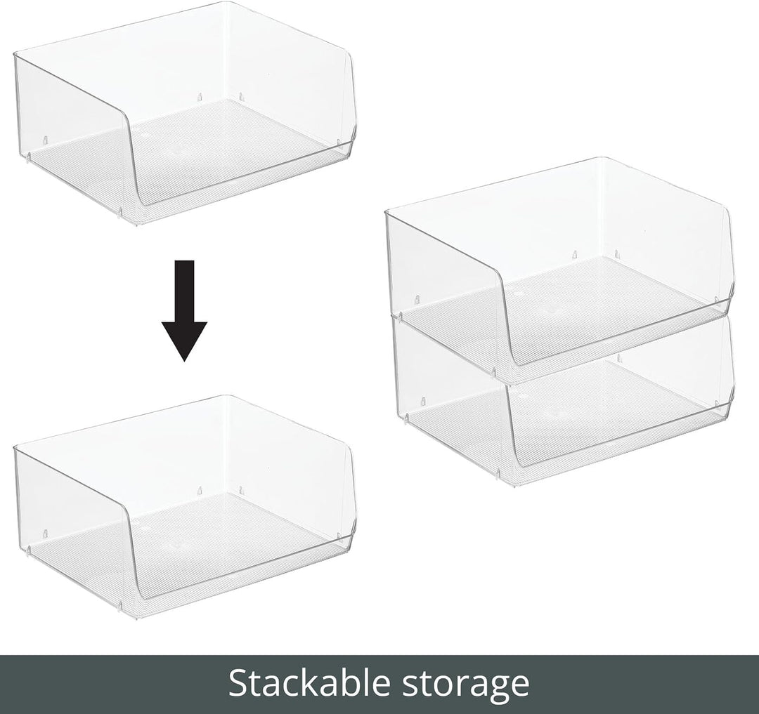 mDesign Aufbewahrungsbox für Lebensmittel – Küchen Ablage mit offener Vorderseite für Kühlschrank, S