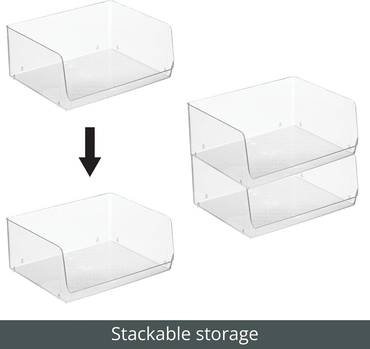 mDesign Aufbewahrungsbox für Lebensmittel – Küchen Ablage mit offener Vorderseite für Kühlschrank, S
