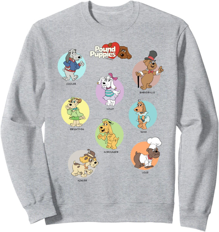 Pound Puppies Vintage Color Circle Portraits Sweatshirt
