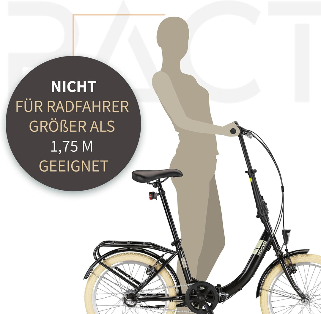 PACTO Nine - Hollandrad Komfortables Klappfahrrad 27cm Stahlrahmen Bike 20 Zoll Bicycle Shimano Nexu