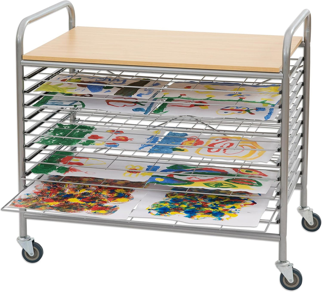 Betzold - Papier-Trocknungswagen Mobil Trockengestell Trockenständer Bilder trocknen klein - 10 Gitt