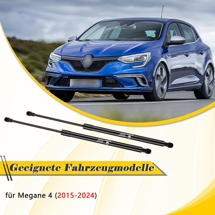 2X Heckklappendämpfer für 2015-2024 Megane 4 Gasdruckdämpfer Schwarz Gasdruckfeder Heckklappe Koffer