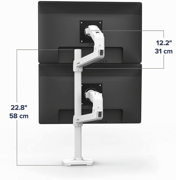 ERGOTRON 45-509-216 LX Dual Stacking Arm, Tall Pole 2 Monitore LX Stacking Arm Weiss