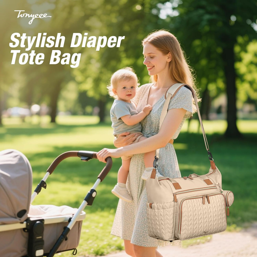 Wickeltasche mit Schnullertasche und Wickelunterlage, Wickelrucksack Multifunktions-Babytasche für G