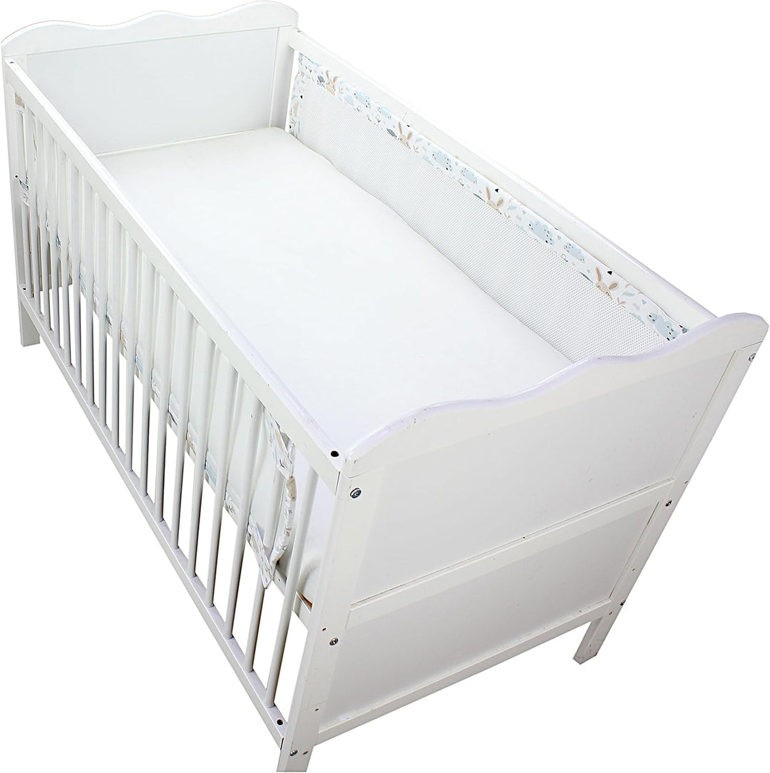 TupTam Gitterstäbe Schutz Netz Babybett Nestchen 3D Mesh 2 Pack, Farbe: Extra Dickes 8mm Netz/Hase E