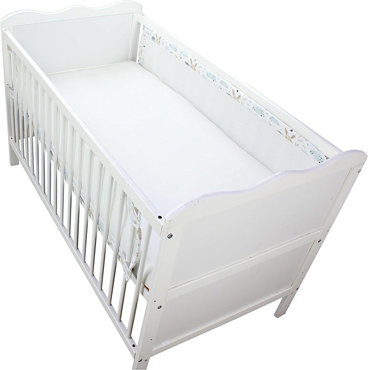 TupTam Gitterstäbe Schutz Netz Babybett Nestchen 3D Mesh 2 Pack, Farbe: Extra Dickes 8mm Netz/Hase E