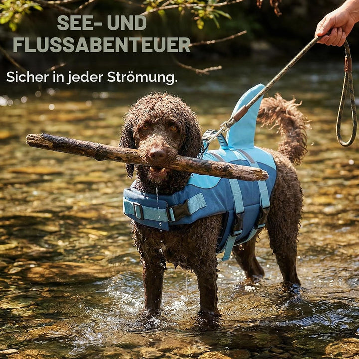 ASENKU Schwimmweste für Hund Hai Klein mit Sicherheitsgriff &amp; Reflektorstreifen Robuste Rettungswest
