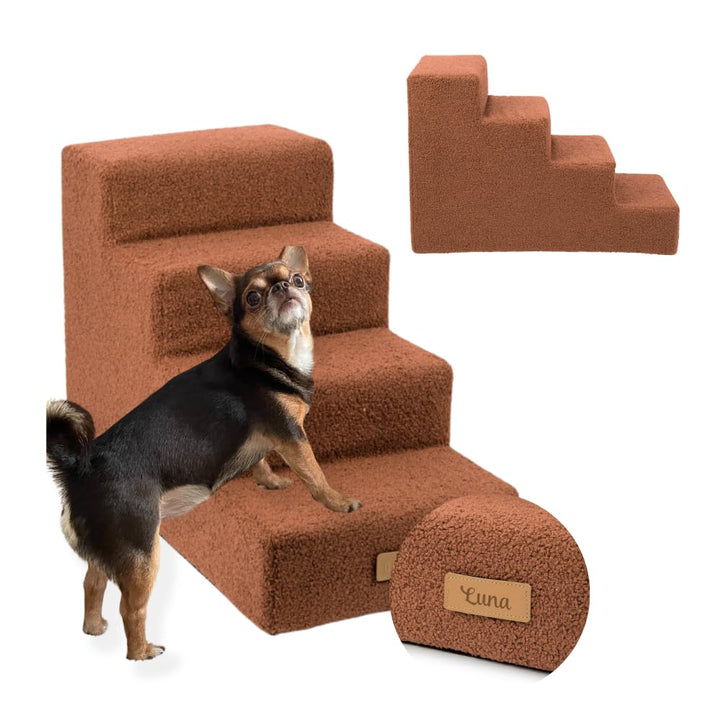 Sofatreppe für Hunde und Katzen – Hundetreppe für Bett & Sofa – 3- oder 4-stufig, rutschfest & wasch
