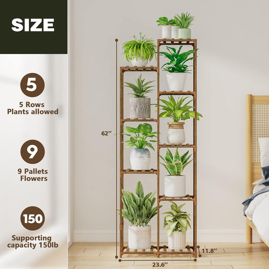 Bamworld Pflanzenregal Outdoor Indoor Blumenständer Hoch Pflanzentreppe Blumenständer für Draussen P