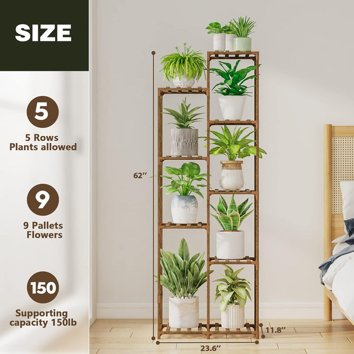 Bamworld Pflanzenregal Outdoor Indoor Blumenständer Hoch Pflanzentreppe Blumenständer für Draussen P