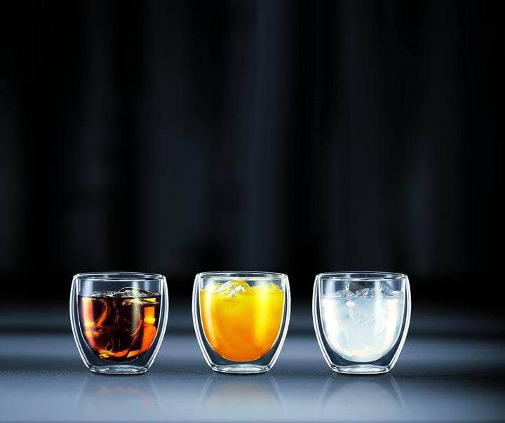 Bodum 4558-10-12 Pavina Gläser 6-er-Set 0.25 l doppelwandig, Transparent, 6 Stück (1er Pack), 6 0,25
