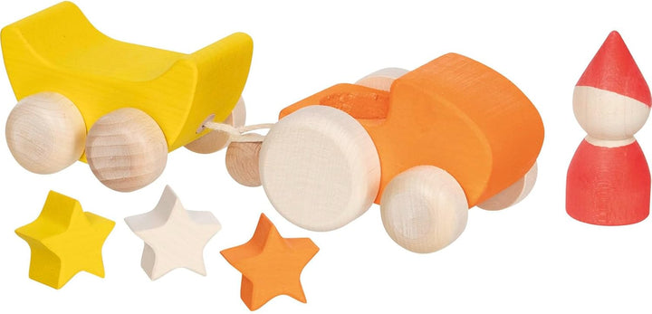 goki 55861 - Kleiner Sternensammler - aus hochwertigem Ahornholz - goki Evolution - Bunte Farben auf