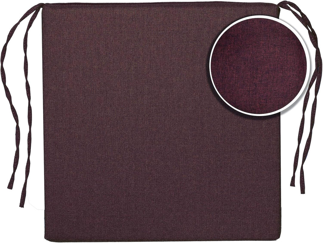 sunnypillow 4er Set Stuhlkissen mit Bindebänder - 40 x 40 x 5 cm - Sitzkissen Outdoor für Stühle/Bän