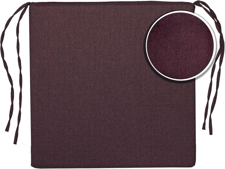 sunnypillow 4er Set Stuhlkissen mit Bindebänder - 40 x 40 x 5 cm - Sitzkissen Outdoor für Stühle/Bän