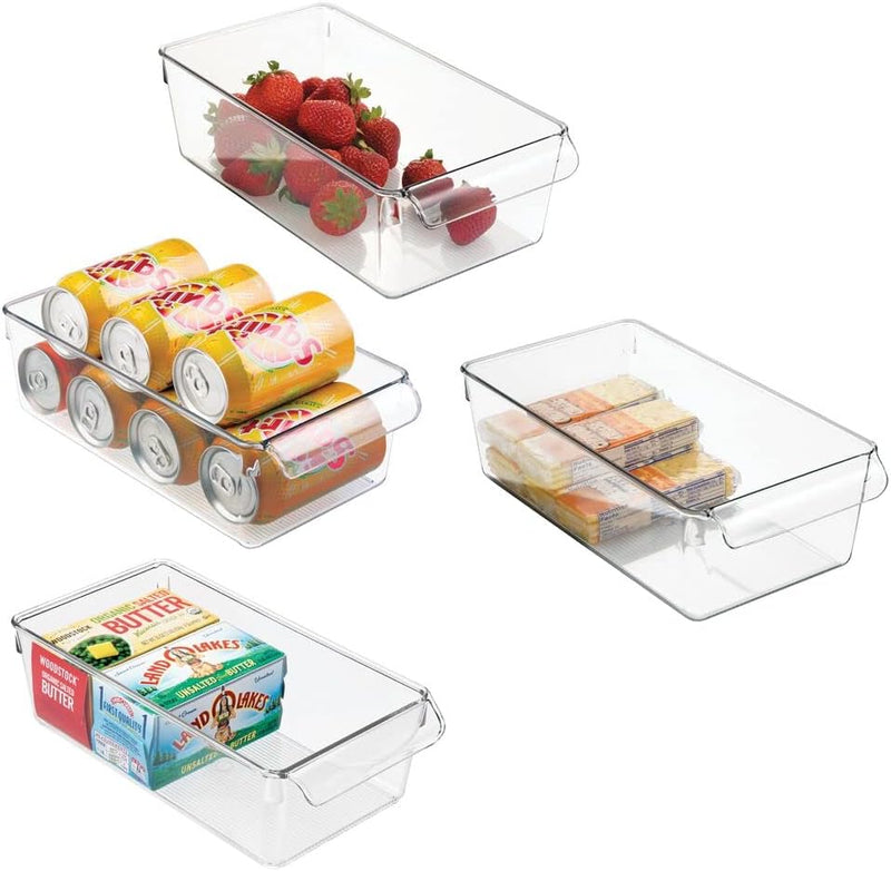 mDesign Aufbewahrungsbox gross mit Griff – ideal zur Küchen Ablage, im Küchenschrank oder als Kühlsc