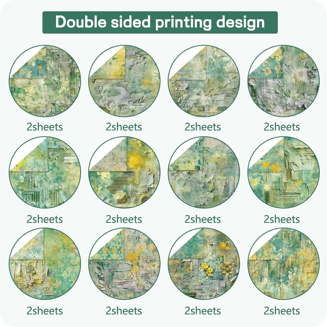 48 Stück Designpapier Block mit Muster Doppelseitiges Scrapbook Papier Decoupage Papier Hintergrundp