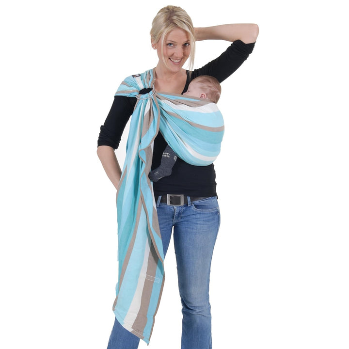 Hoppediz Ring-Sling, Baby-Tragetuch ab Geburt, 100 % schadstoffgeprüfte Baumwolle, Design Brest, Bre