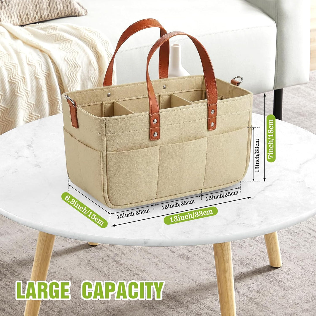 30L Filztasche Einkaufstasche mit Fächern, Filztasche Einkaufskorb Shopper für Outdoor Trips, Pickni