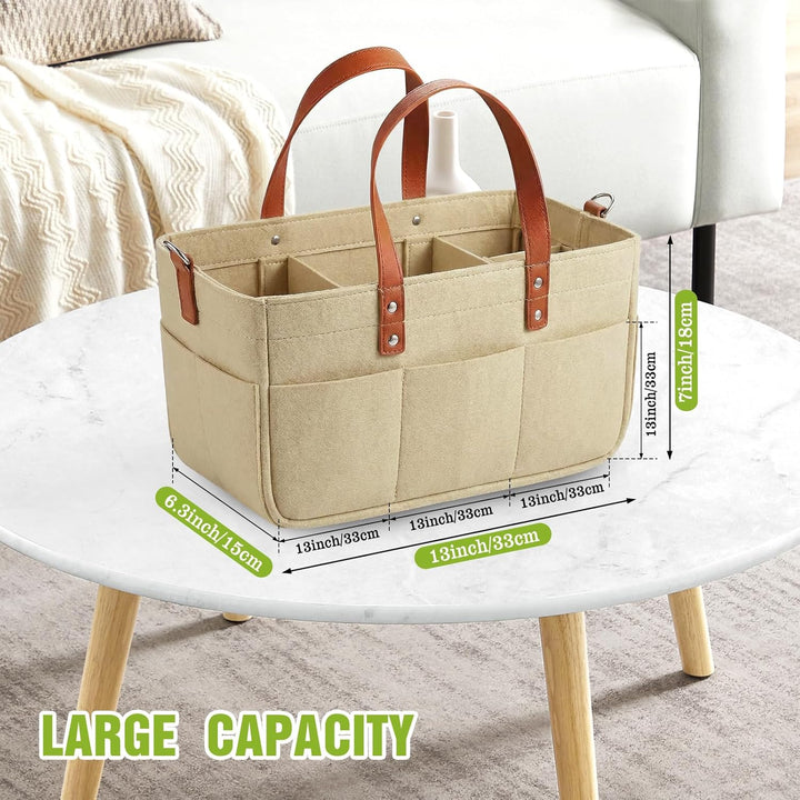 30L Filztasche Einkaufstasche mit Fächern, Filztasche Einkaufskorb Shopper für Outdoor Trips, Pickni