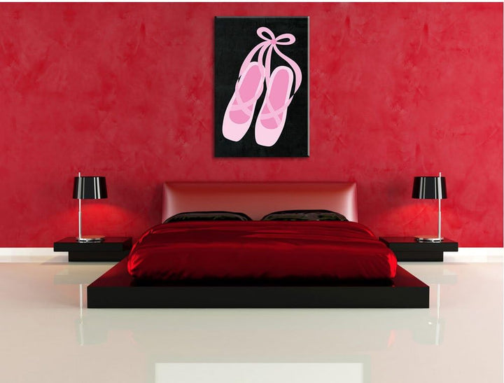 Pixxprint Hübsche Ballerina Schuhe als Leinwandbild/Grösse: 100x70 cm/Wandbild/Kunstdruck/fertig bes