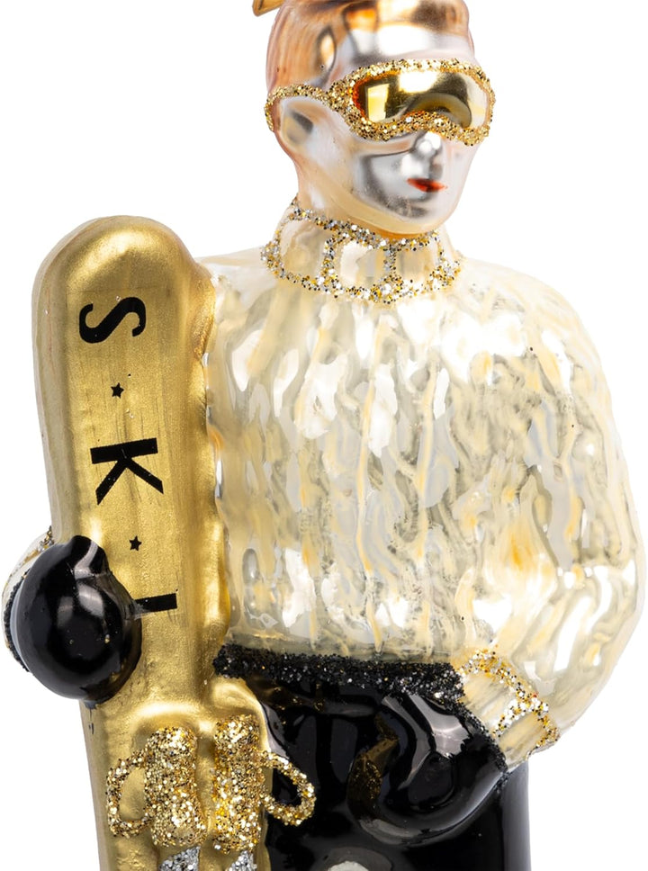 SIKORA Ski Boy besondere Weihnachtskugel Glas Christbaumschmuck Deko Figur Weihnachten Anhänger Orna
