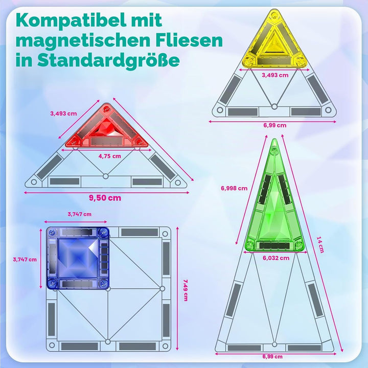 Mini Magnetbausteine 40 Teile Reiseset - Tragbare Eisenbox mit Tieren & Fahrzeugen, Kreatives Magnet