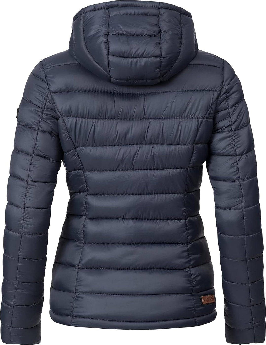MARIKOO Damen Übergangsjacke leichte Steppjacke kurz mit Kapuze Lucy XS-3XL XXL Blau, XXL Blau